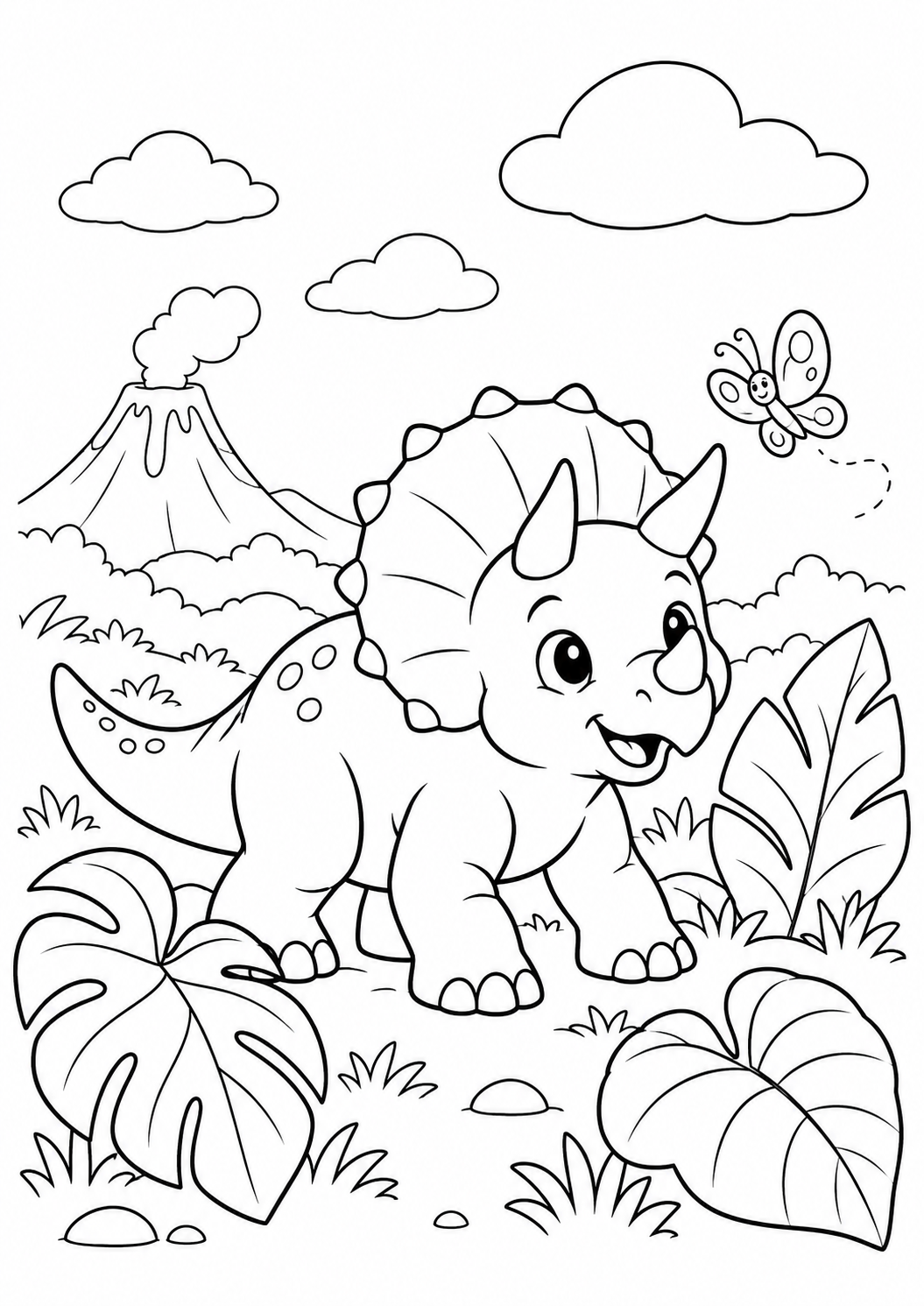 Un piccolo dinosauro da colorare